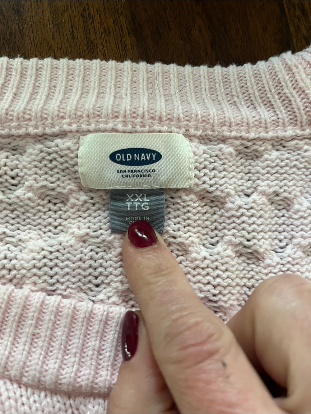 Blush Pink Honeycomb Knit Raglan Sweater - Size XXL - Picture 6 of 7